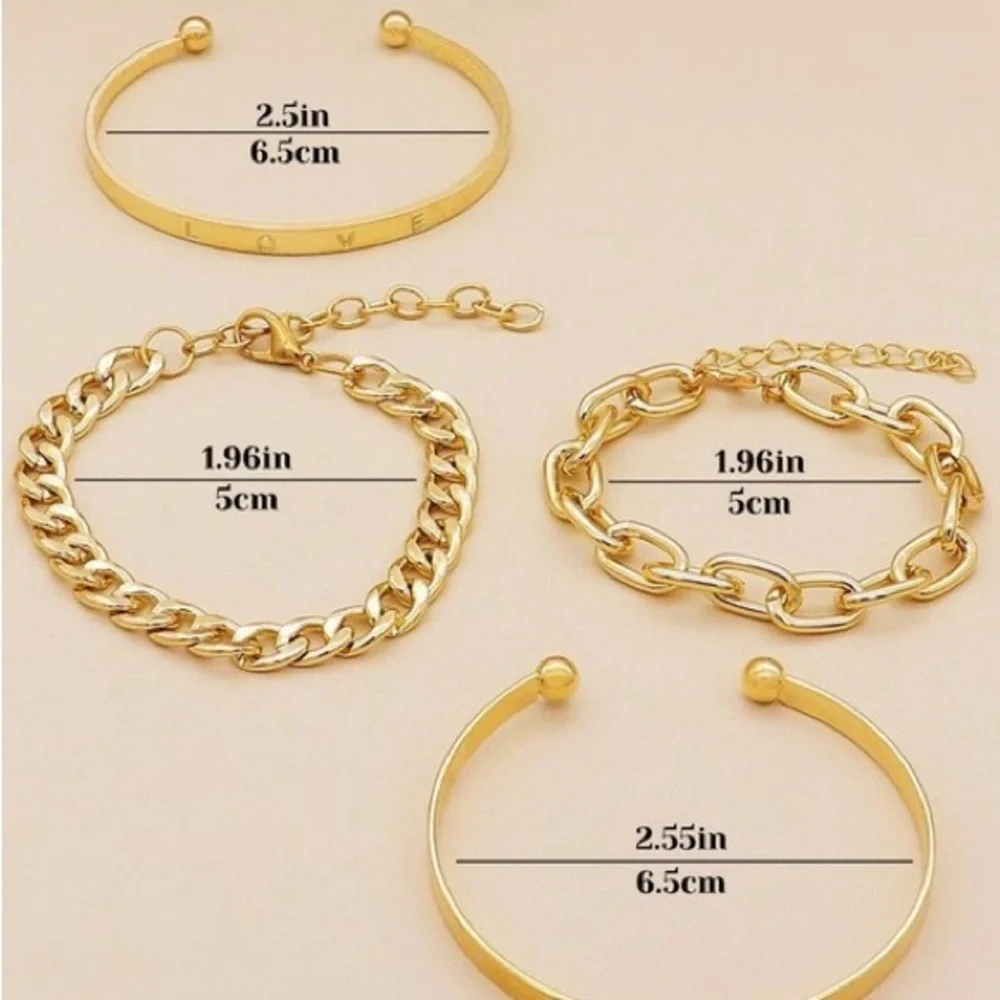Gold Love  Bracelet Stack (7126)